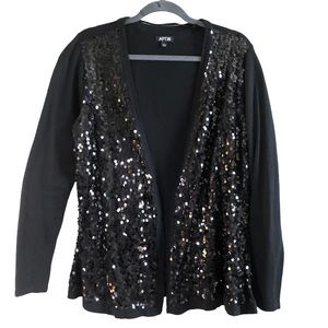 Apt 9 Women’s Black Sequin Cardigan, Size Large